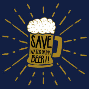 Save Water Drink Beer Header Graphic on Unisex Hoodie Design