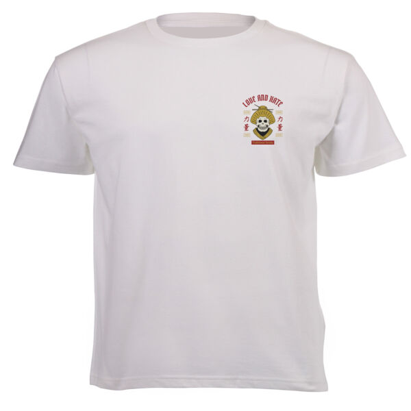 Geisha Skull Double Stacked Graphics on Masculine T-shirt Thumbnail