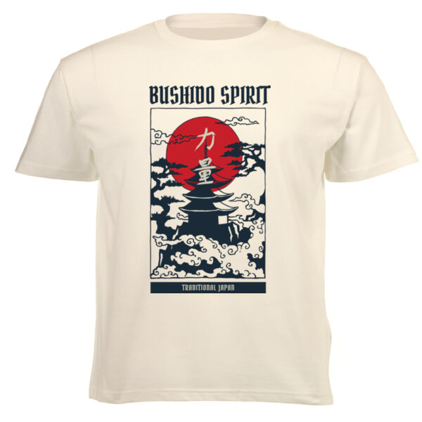 Bushido Temple Packed Graphic on Masculine T-shirt  Thumbnail