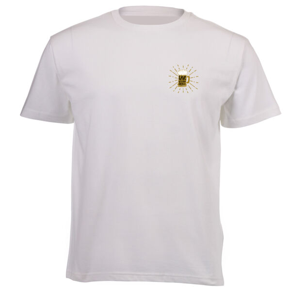 Save Water Drink Beer Double Stacked Graphics on Masculine T-shirt Thumbnail