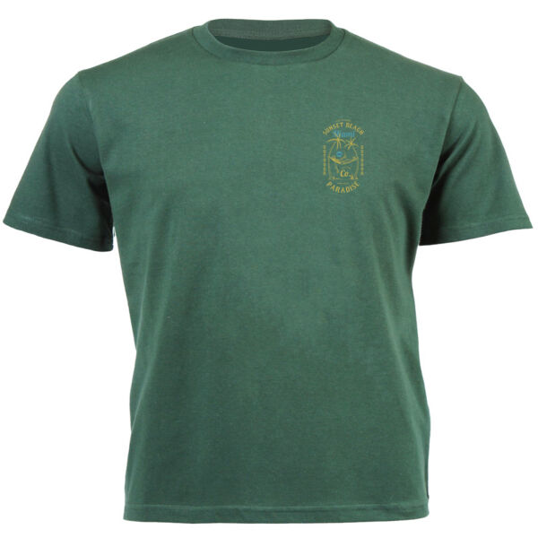 Skull Beach Double Stacked Graphics on Masculine T-shirt  Thumbnail