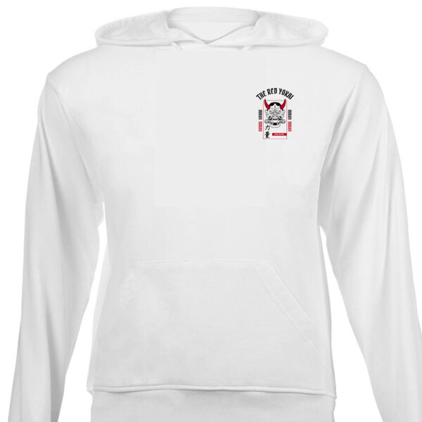 The Red Yokai Demon Scroll Double Stacked Graphics on Unisex Hoodie Thumbnail