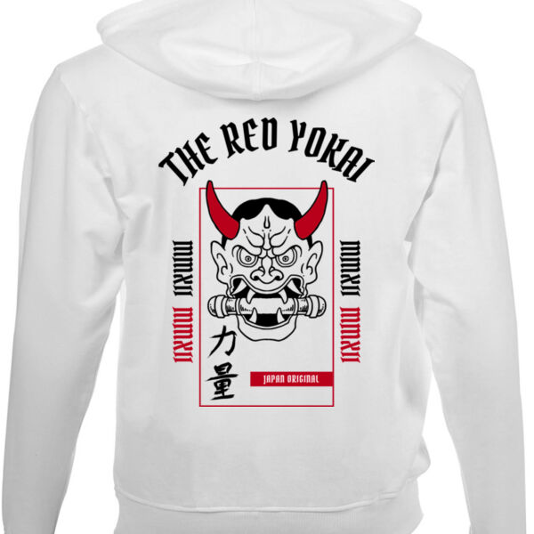 The Red Yokai Demon Scroll Overload Graphic on Unisex Hoodie Thumbnail
