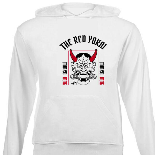 The Red Yokai Demon Scroll Packed Graphic on Unisex Hoodie  Thumbnail