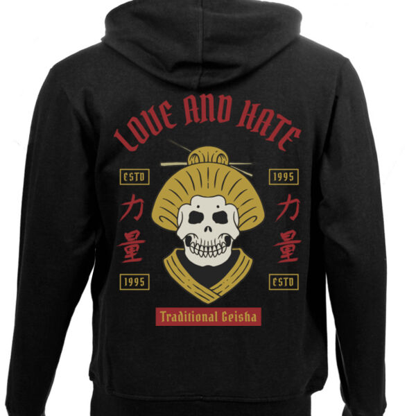 Geisha Skull Overload Graphic on Unisex Hoodie Thumbnail