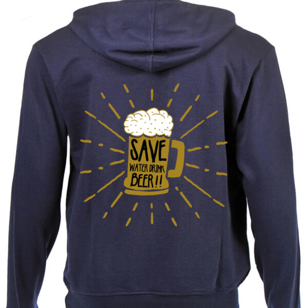 Save Water Drink Beer Overload Graphic on Unisex Hoodie Thumbnail