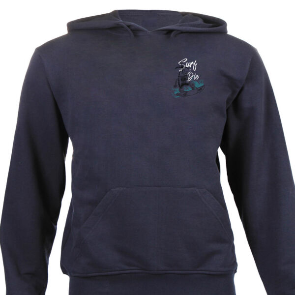 Surf Or Die Double Stacked Graphics on Unisex Hoodie Thumbnail