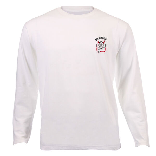 The Red Yokai Demon Scroll Double Stacked Graphics on Unisex Long Sleeves  Thumbnail