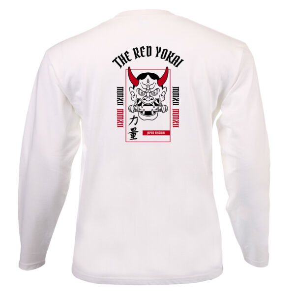The Red Yokai Demon Scroll Overload Graphic on Unisex Long Sleeves Thumbnail
