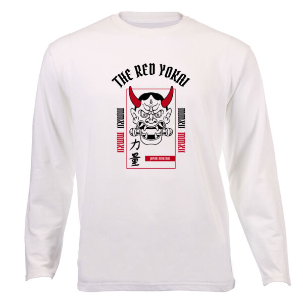 The Red Yokai Demon Scroll Packed Graphic on Unisex Long Sleeves Thumbnail