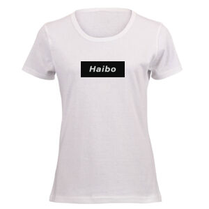Haiboo Print on a Feminine White Tee Thumbnail