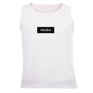 Haibo Graphic on a Masculine White Vest   Thumbnail