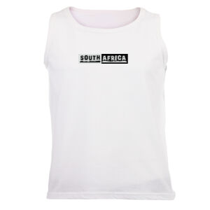 South African Sign Graphic on a Masculine White Vest  Thumbnail